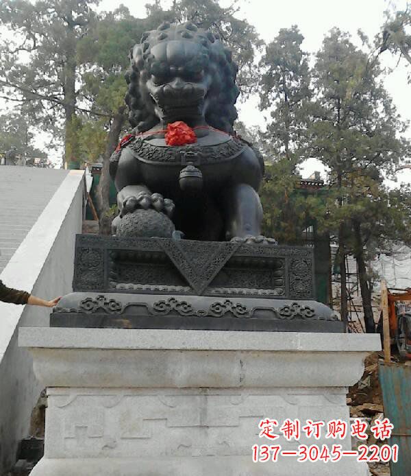 石家庄寺庙狮子铜狮子雕塑