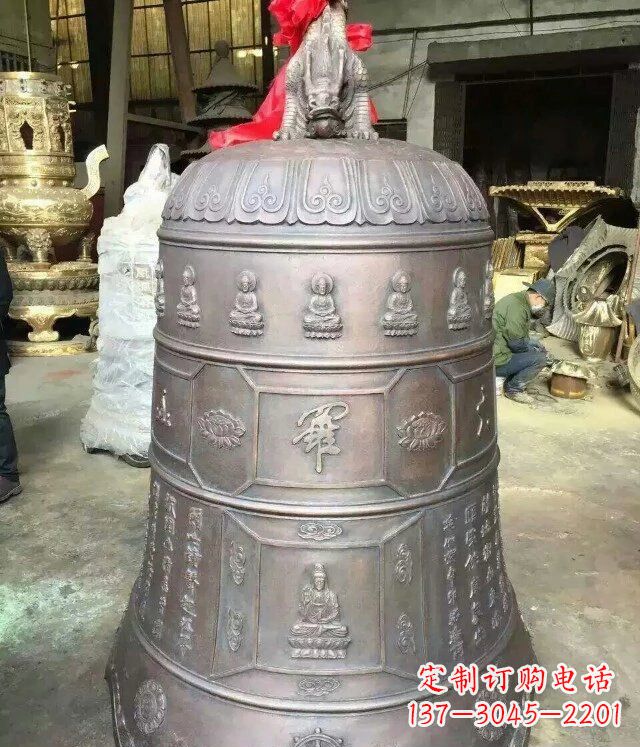 石家庄寺庙铜雕钟铸铜钟雕塑