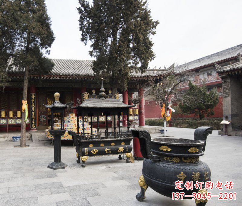 石家庄寺庙铜香炉铜雕
