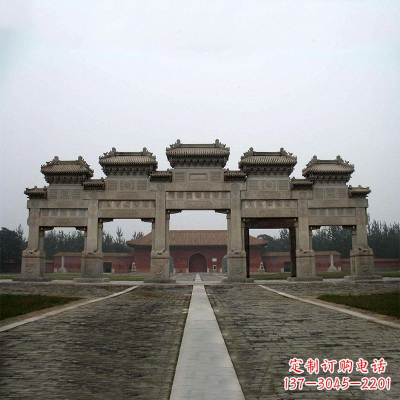 石家庄寺院五门石牌楼