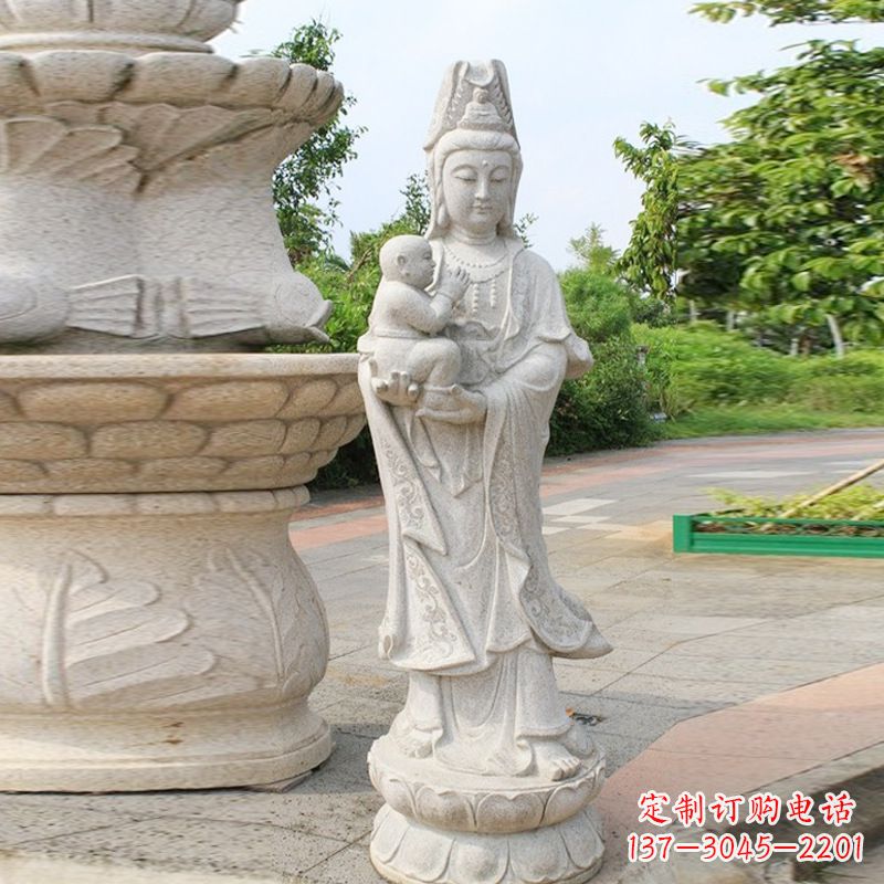 石家庄送子观音汉白玉石雕