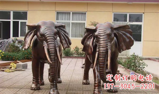 石家庄铜雕大象公司门口动物雕塑