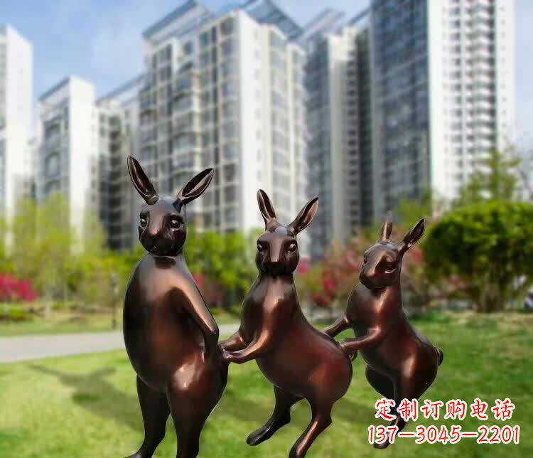 石家庄铜雕广场动物兔子