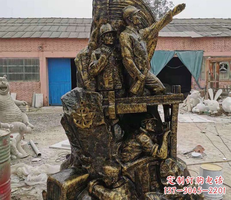 石家庄铜雕广场解放战士雕塑