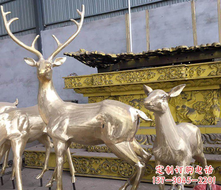 石家庄铜雕户外动物小鹿雕塑