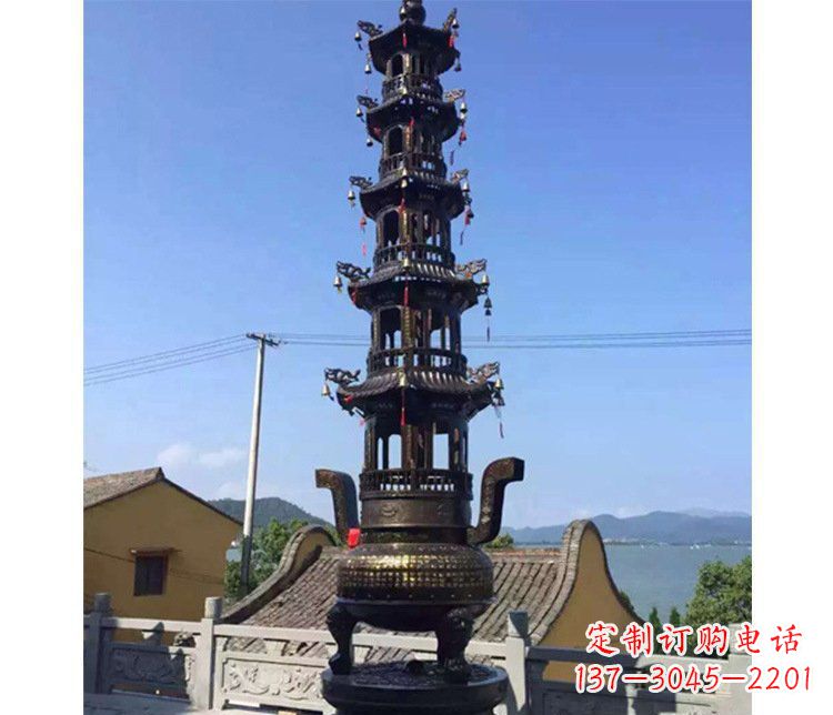 石家庄铜雕寺庙大型多层香炉