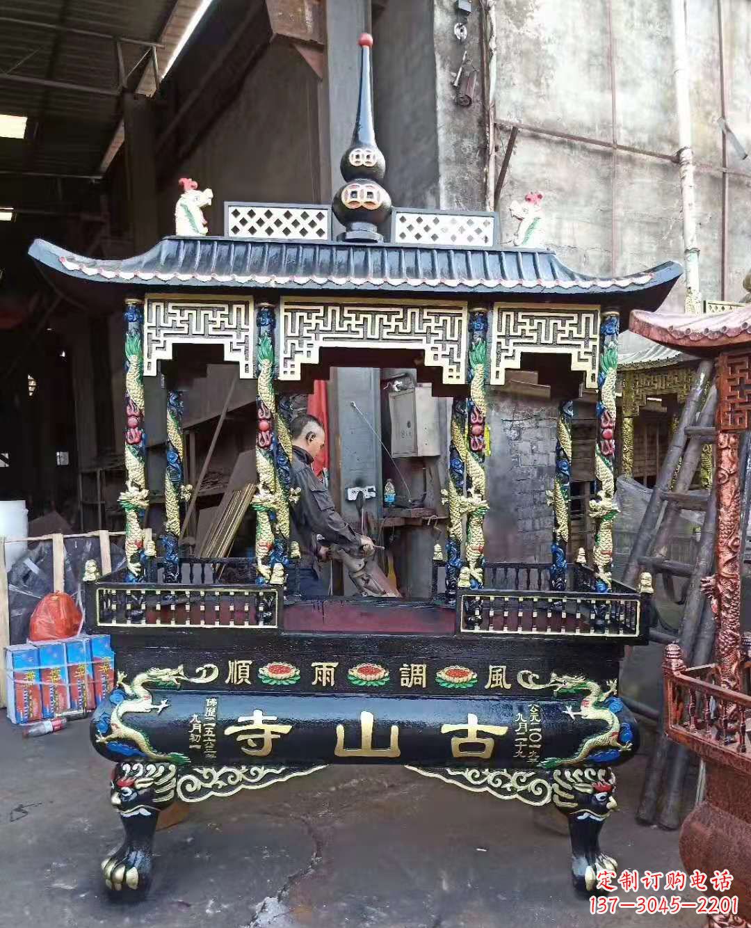 石家庄铜雕香炉寺庙景观雕塑