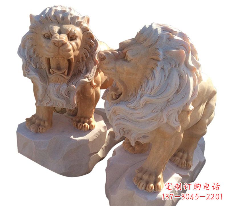石家庄晚霞红欧式西洋狮子雕塑