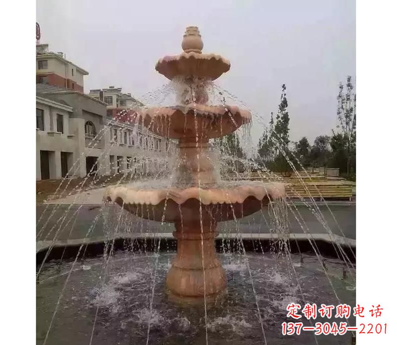 石家庄晚霞红喷泉雕塑