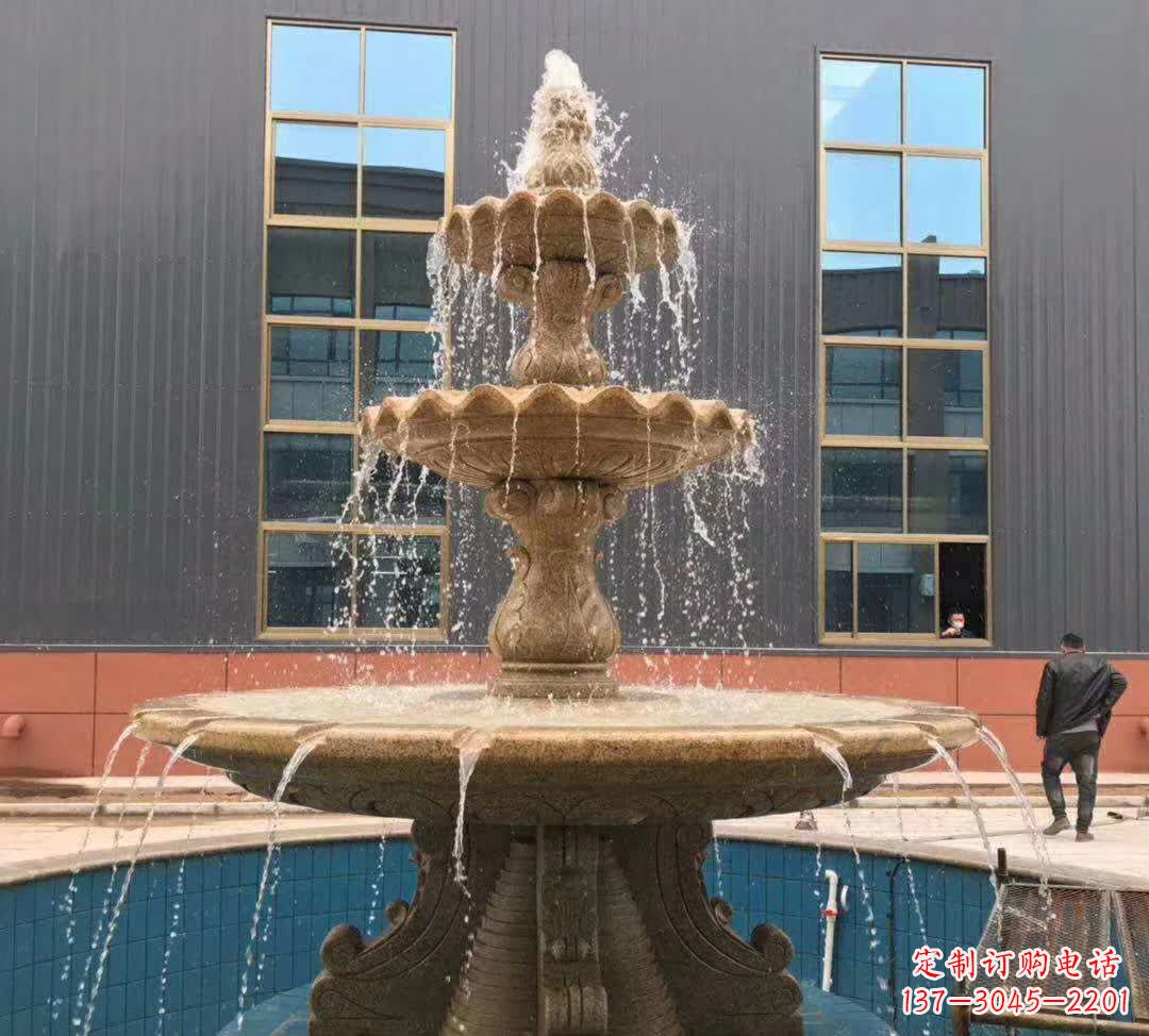 石家庄晚霞红三层音乐喷泉