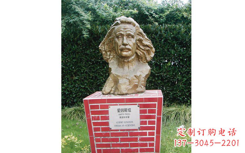 石家庄西方名人爱因斯坦头像铜雕