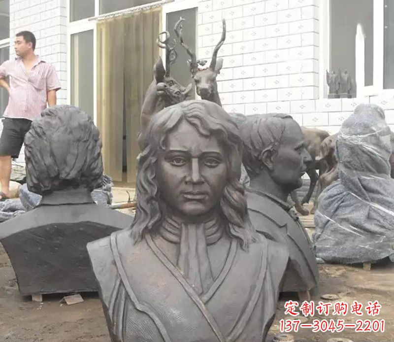 石家庄西方名人胸雕铜雕