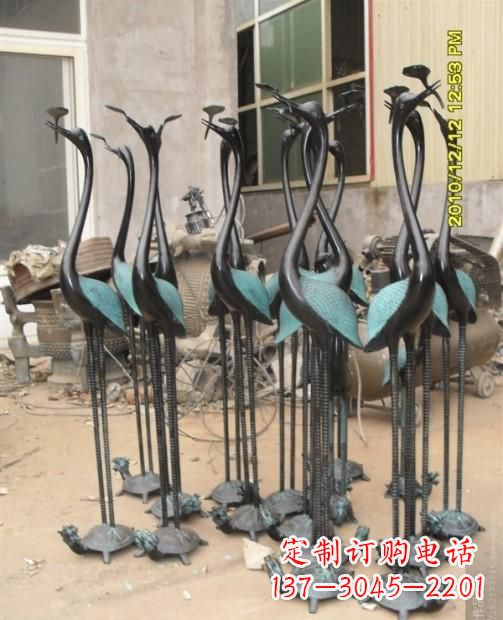 石家庄仙鹤动物铜雕