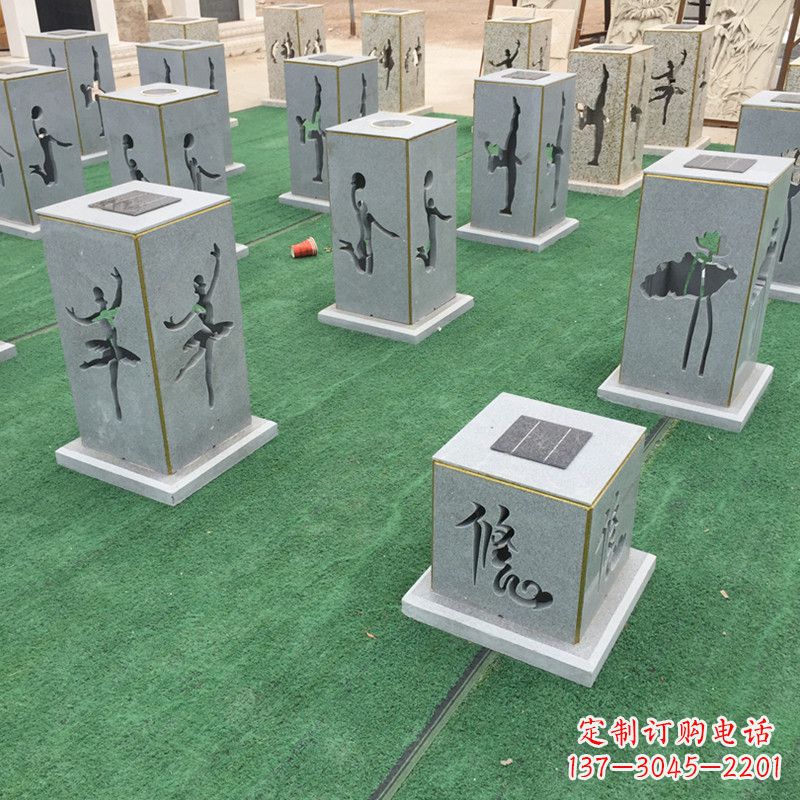 石家庄现代镂花石灯