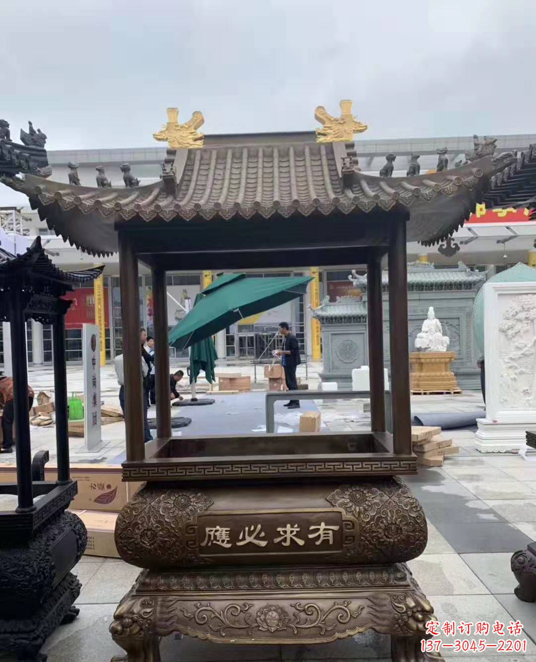 石家庄香炉铜雕户外摆件寺庙景观雕塑