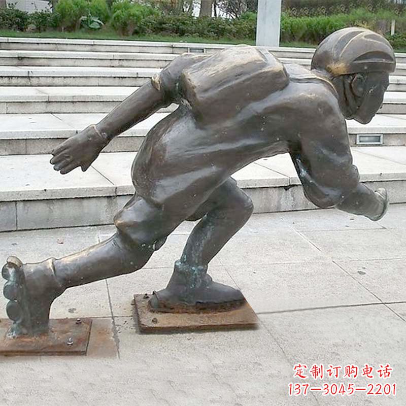 石家庄小孩滑旱冰广场人物运动雕塑