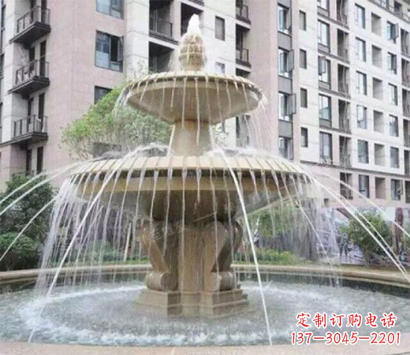 石家庄小区大型喷泉景观石雕
