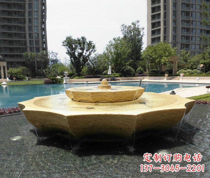 石家庄小区景观大理石喷泉石雕 (6)