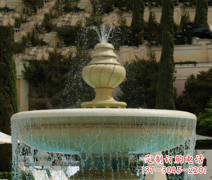 石家庄小区景观多层喷泉石雕_2
