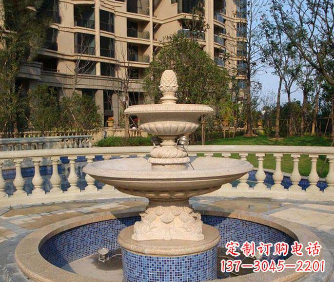 石家庄小区景观多层喷泉石雕