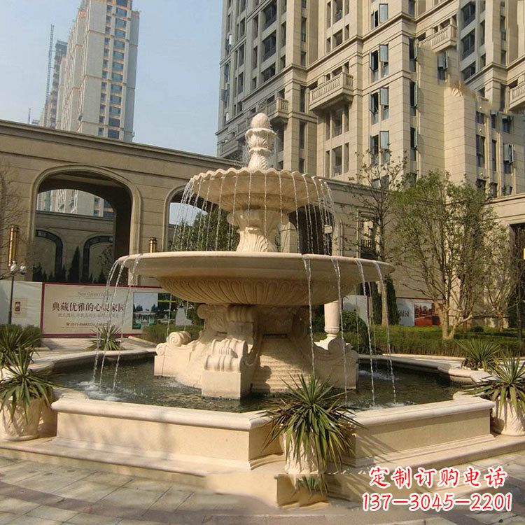 石家庄小区庭院石雕欧式喷泉