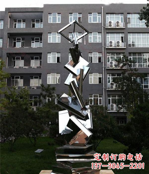 石家庄校园抽象不锈钢书籍雕塑