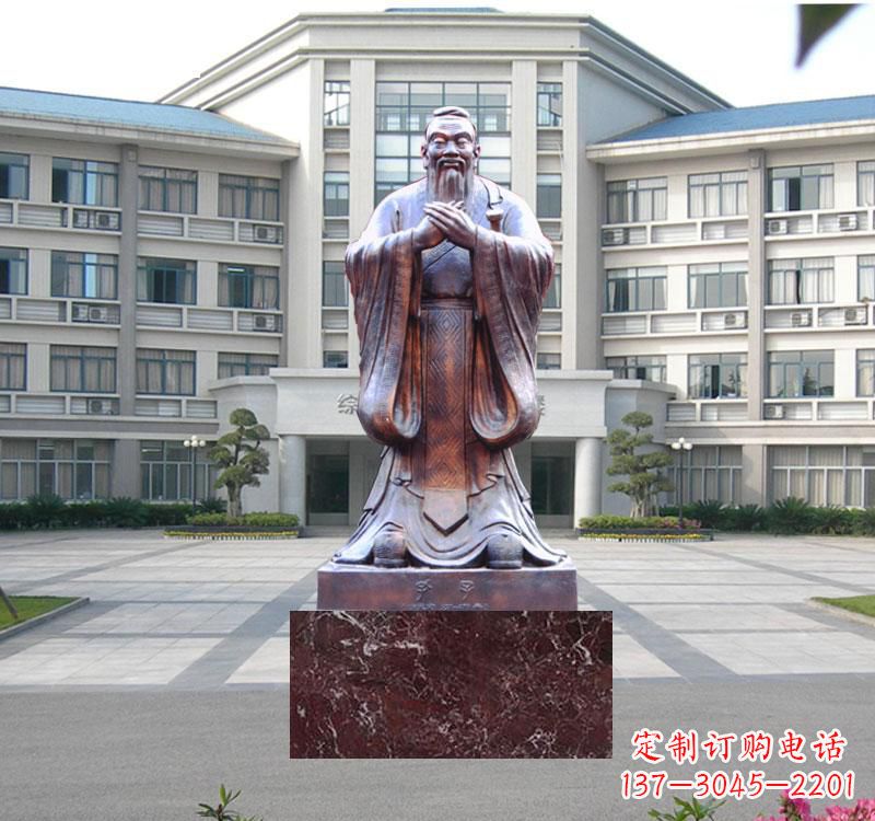 石家庄校园雕塑孔子 (2)
