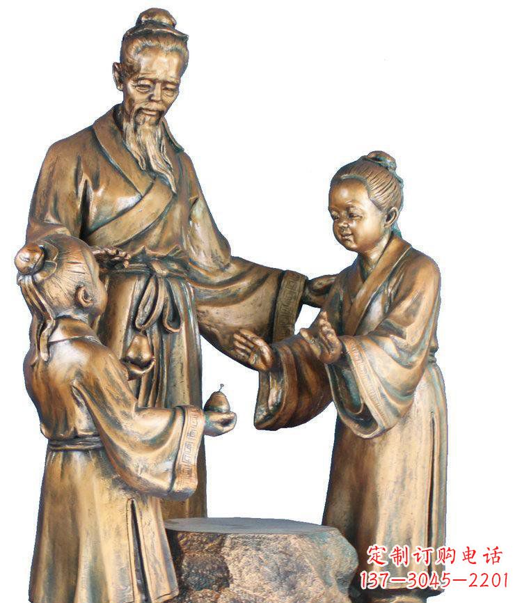 石家庄校园孔融让梨景观铜雕