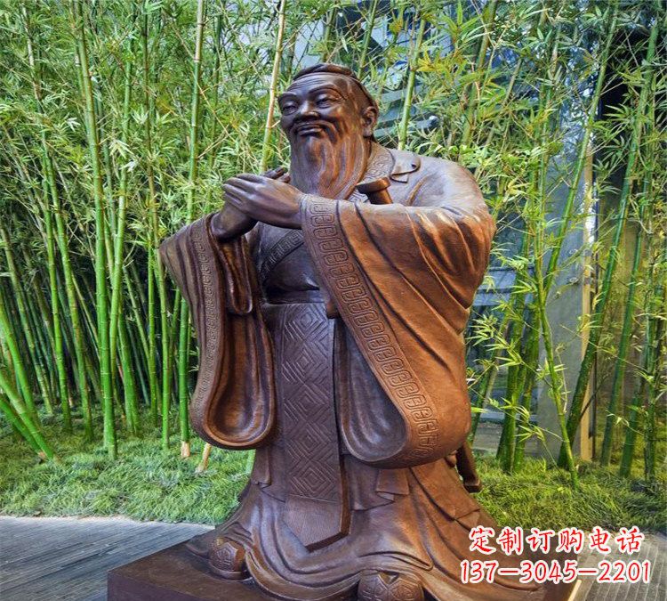 石家庄校园孔子行教像铜雕