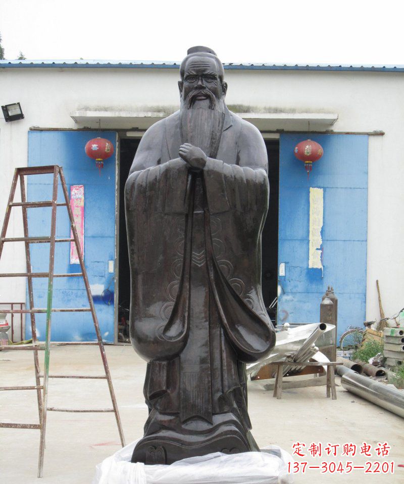 石家庄校园老子古代名人铜雕