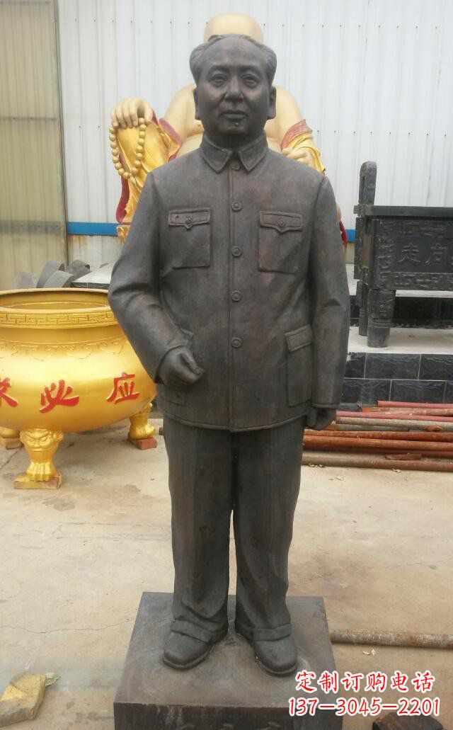 石家庄校园毛主席伟人铜雕