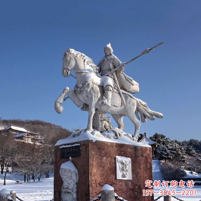 石家庄薛仁贵骑马雕像-中国历史名人唐朝名将景区景观雕塑