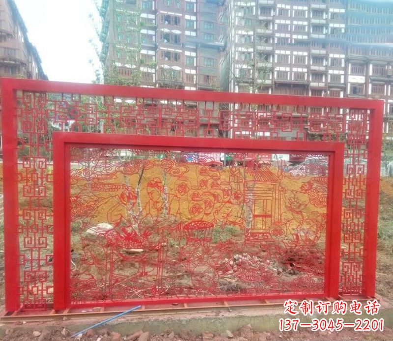 石家庄迎春福字剪纸雕塑