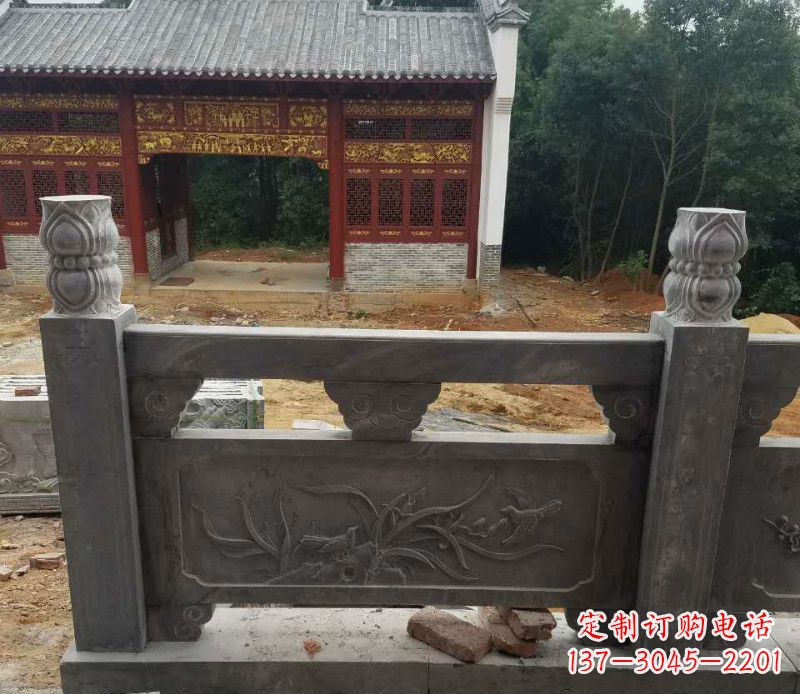 石家庄园林仿古兰花石浮雕栏板景观石雕