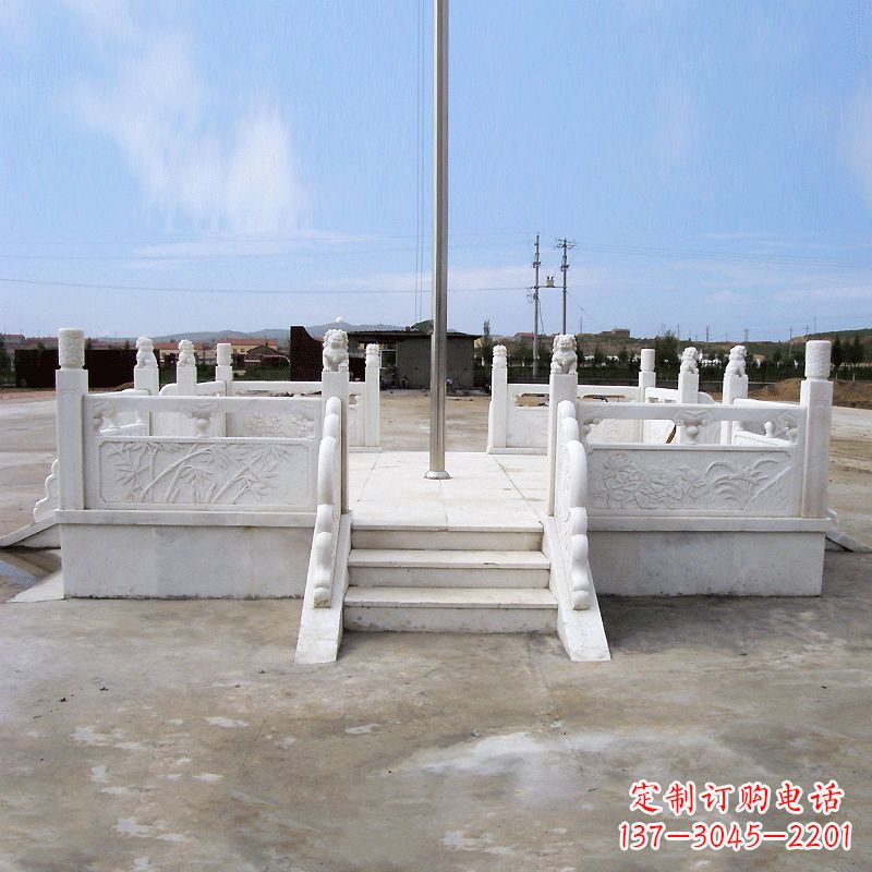 石家庄园林广场升旗台汉白玉石雕国旗台