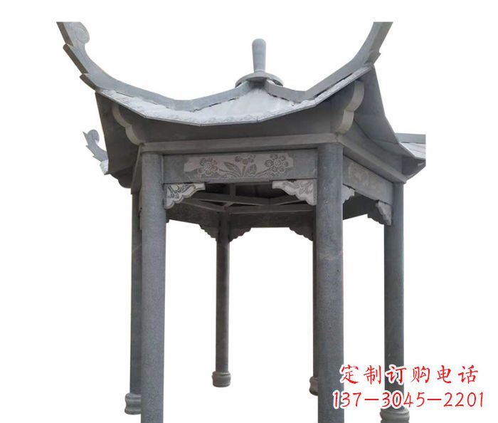 石家庄园林景观仿古石雕凉亭 (3)