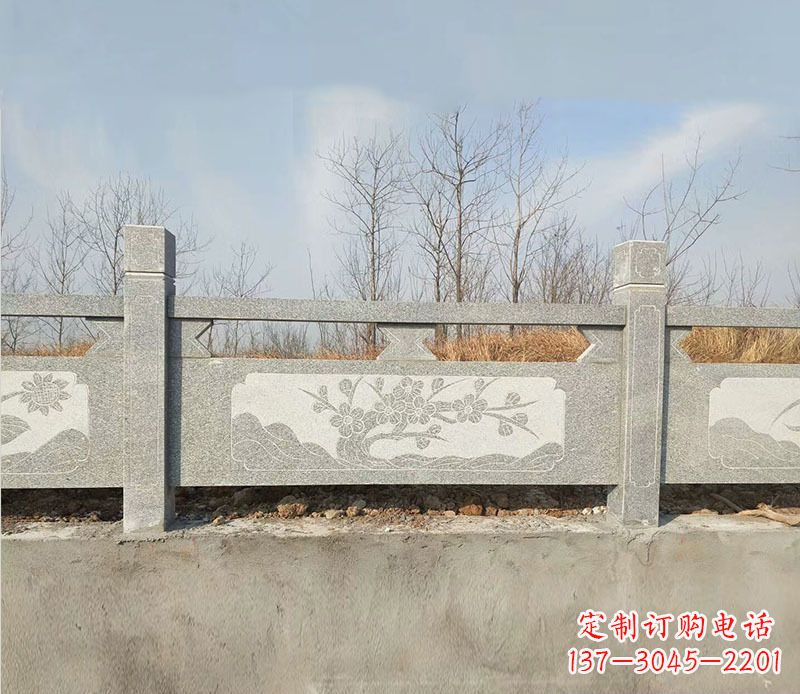 石家庄园林梅花石浮雕栏板景观石雕