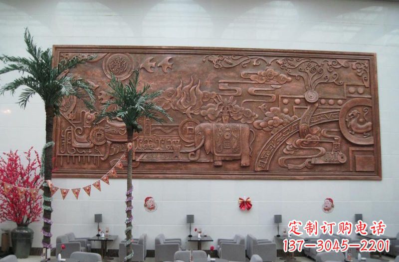 石家庄招财进宝大象铜浮雕
