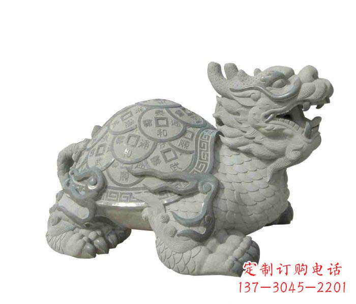 石家庄招财神兽大理石龙龟石雕