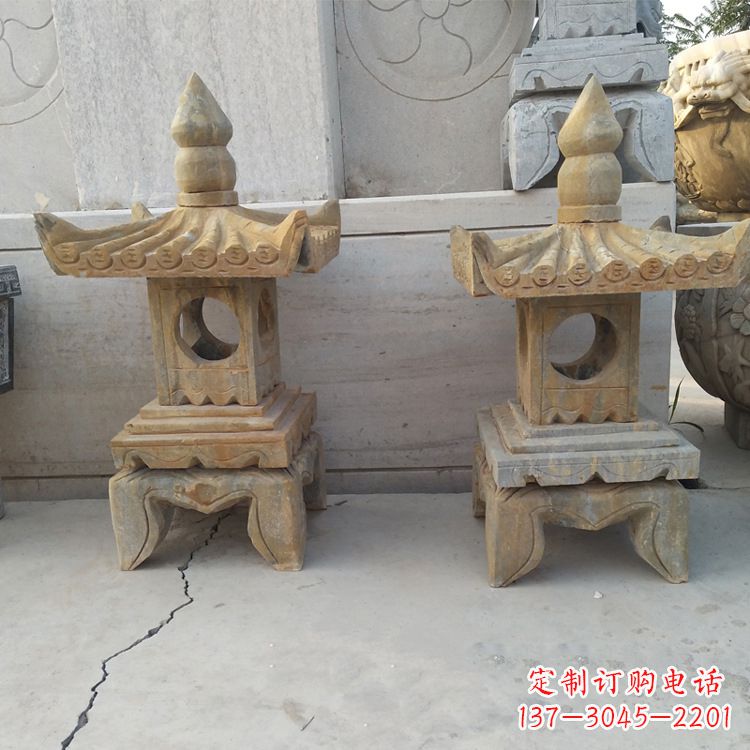石家庄中式仿古低墩石灯笼