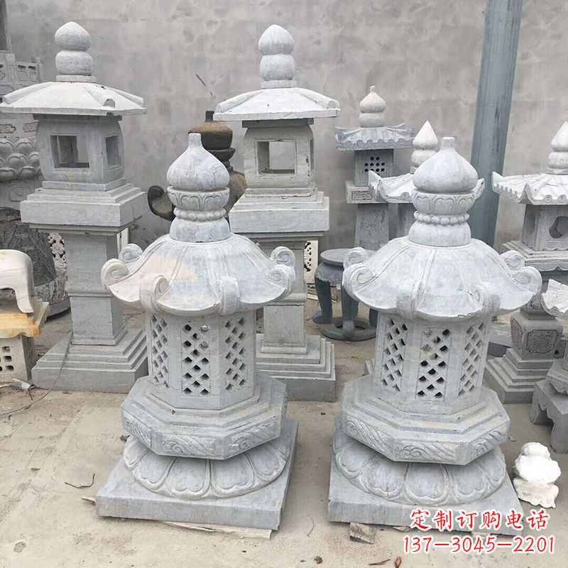 石家庄中式低墩石雕灯笼