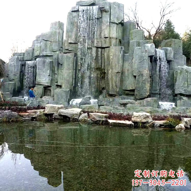石家庄中式园林流水假山雕塑