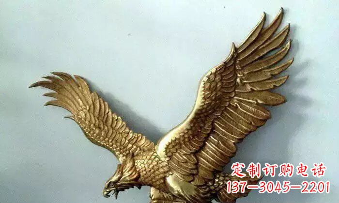 石家庄铸铜老鹰企业动物铜雕 (2)