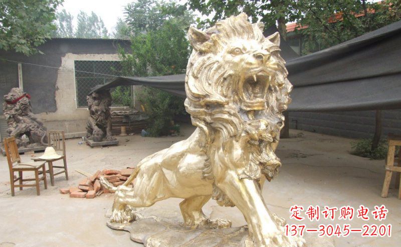 石家庄铸铜狮子铜雕 (3)