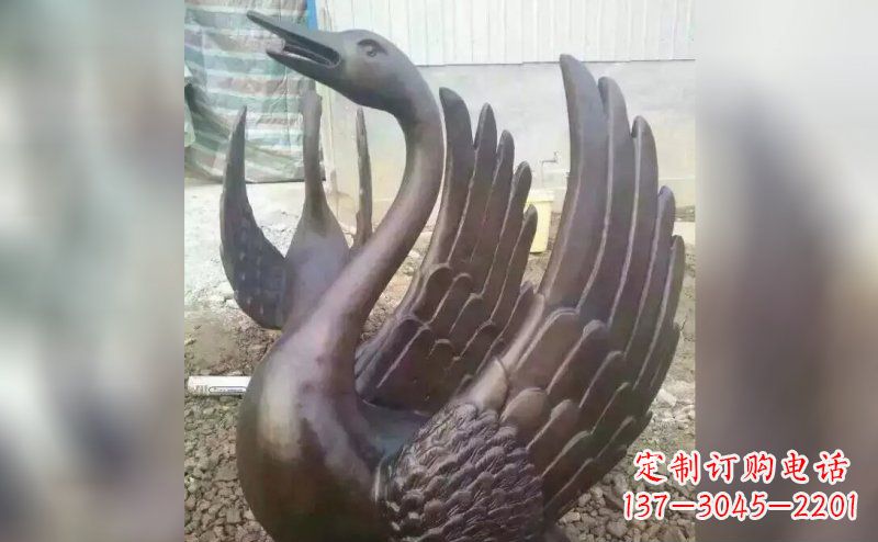 石家庄铸铜天鹅铜雕