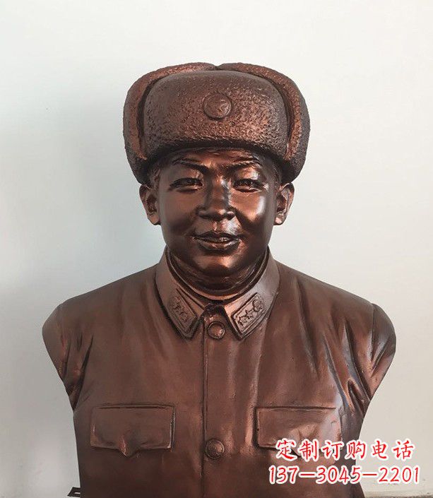 石家庄紫铜雷锋半身像